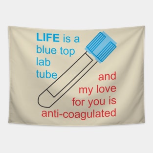 Blue Top Lab Tube Tapestry