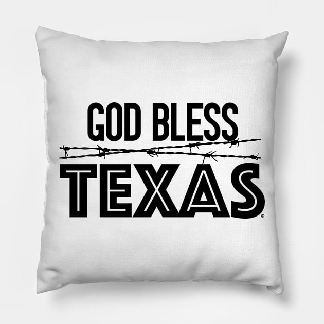 God Bless Texas Pillow by 