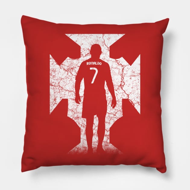 Ronaldo (Portugal White) Pillow by paulponte