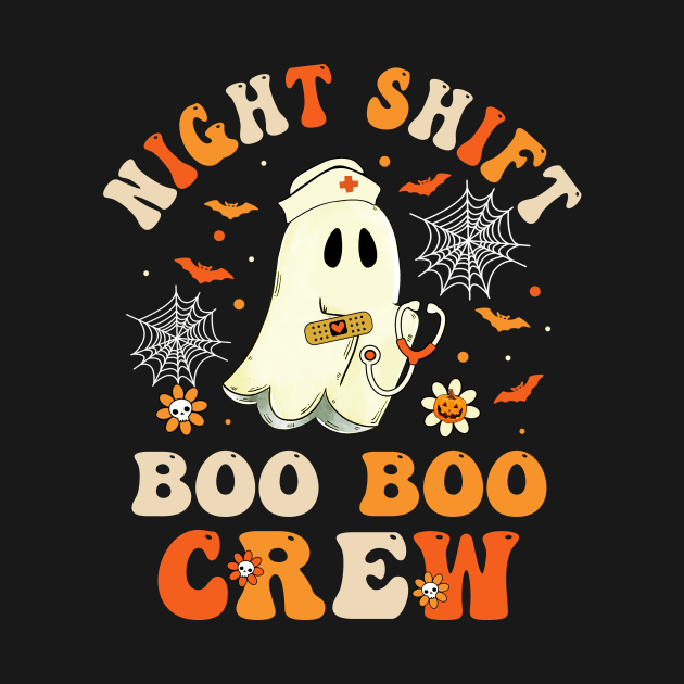 Night Shift Boo Boo Crew Doctor Nurse Ghost Halloween by James Green