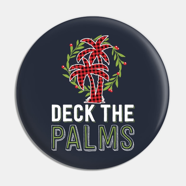 Deck The Palms Tropical Hawaiian Buffalo Plaid Christmas Pin by 14thFloorApparel