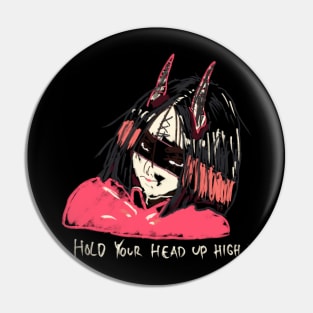 Hand Drawn “Hold Your Head Up High” Pin