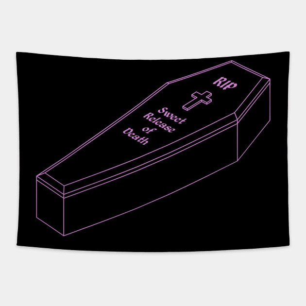 Toe Pincher Coffin Tapestry by Aunt Choppy