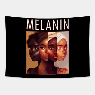 Afrocentric Melanin Shades Black Women Tapestry