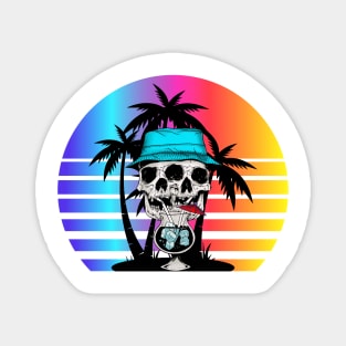 Skull Head Cocktail Sunrise Magnet