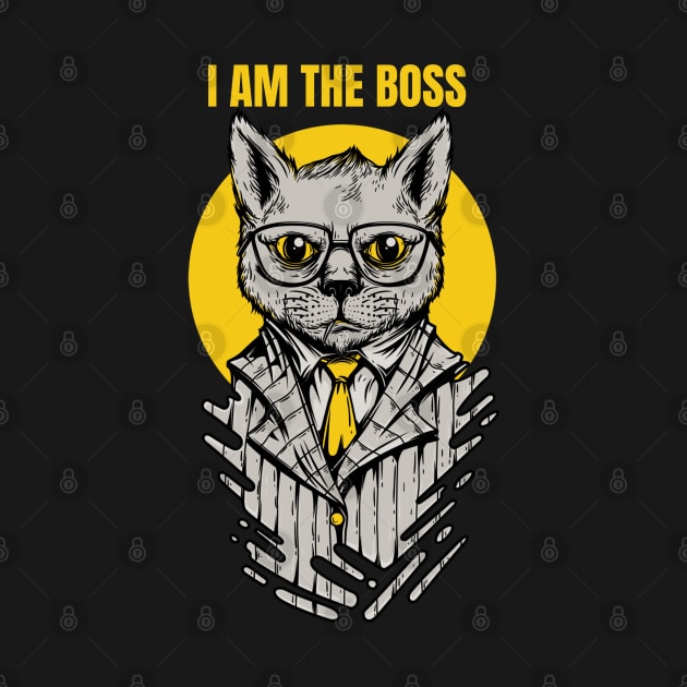 I am the boss, Funny cat boos design by TeeZona
