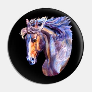 Horse Crazy Wild Colorful Equestrian Pin