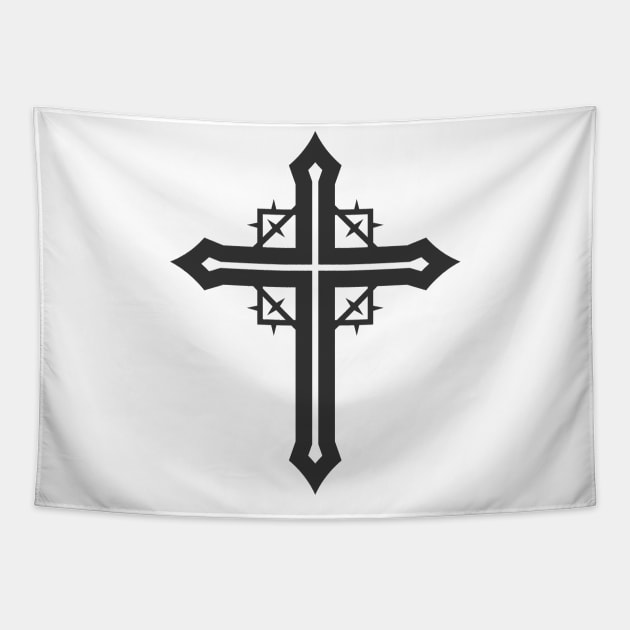 Cross of Jesus Christ and crown of thorns Tapestry by Reformer