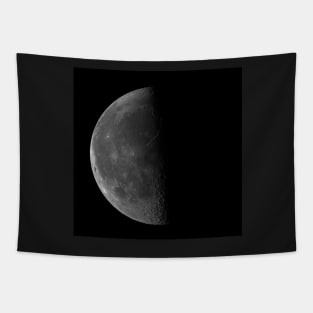 Last quarter Moon on black sky background Tapestry