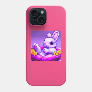 Pixel Bunny Flowers and Basket Phone Case