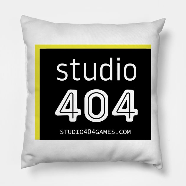 Studio 404 Games Logo Yellow Pillow by Studio 404 Games