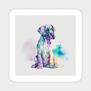 Great dane puppy in watercolour Magnet