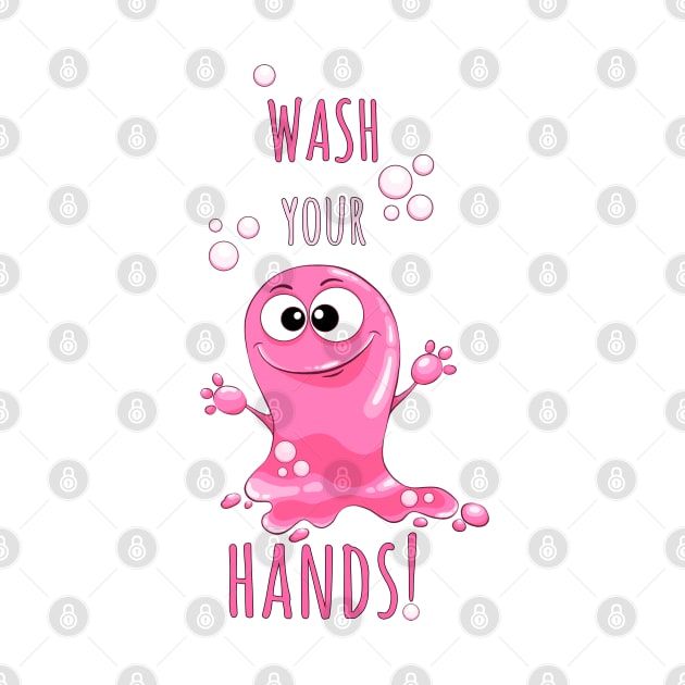 coronovirus stop cute soap bubble wash shampoo your hands by IriSev