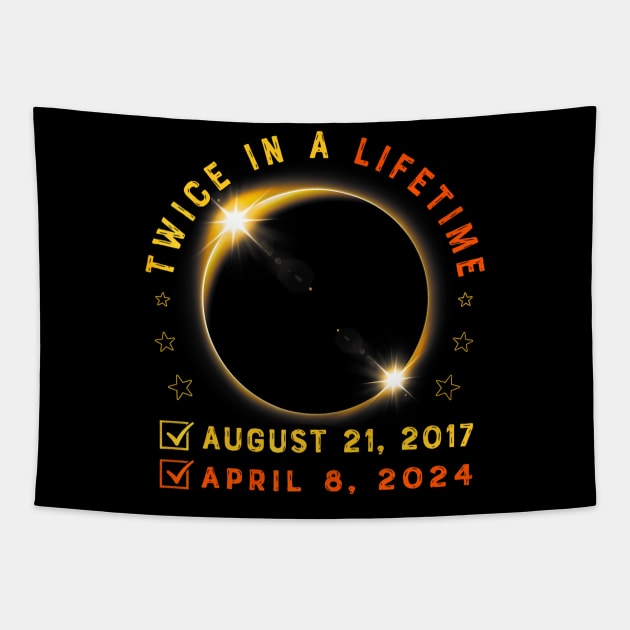 Twice In A Lifetime Solar Eclipse 2024 Total Eclipse Tapestry by klei-nhanss