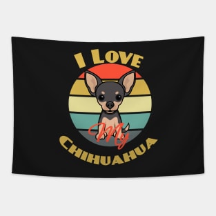 I Love My Chihuahua Dog puppy Lover Cute Tapestry