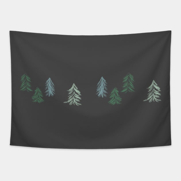 Forest Tree Line Tapestry by PixHailDesigns