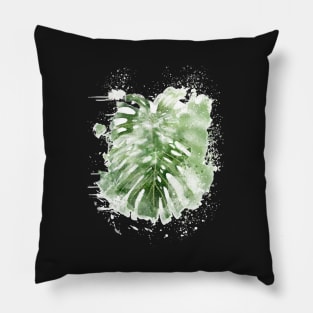 Monstera Leaf- Abstract Tropical Art Pillow