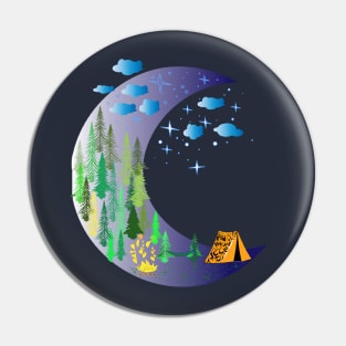 camping on moon life Pin