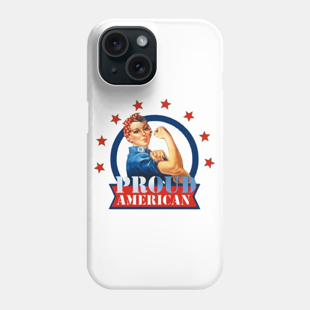 Rosie Riveter Proud American Phone Case by haninidiyah