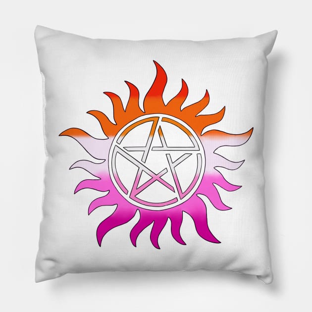 Lesbian Anti Possession Symbol Pillow by KayWinchester92