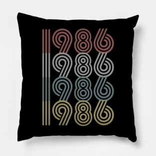 1986 Birth Year Retro Style Pillow