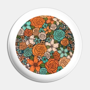 Boho Summer Floral Collage Pin