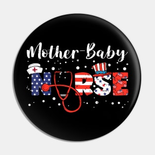 Mother Baby Nurse Usa Flag Stethoscope Nurse 4Th Of July Pin