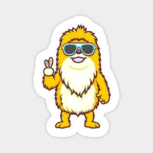 Chill Bigfoot Offers Peace Magnet