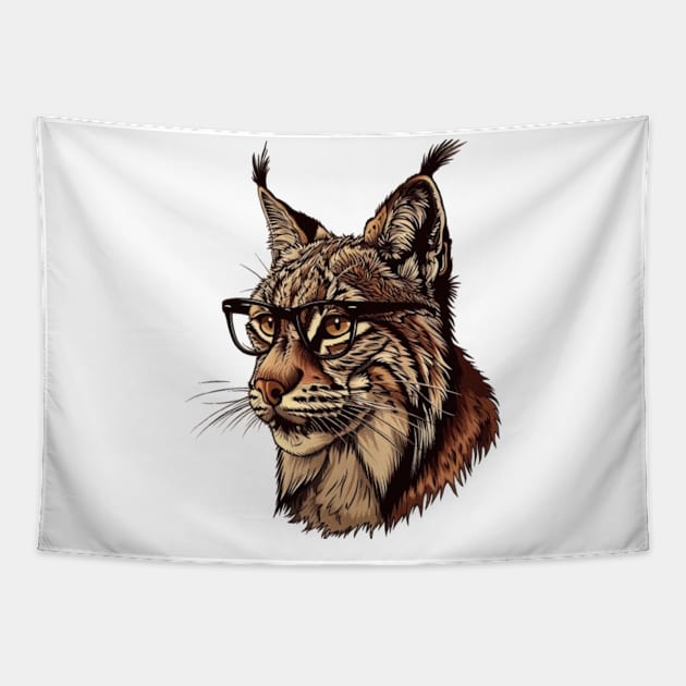 Lynx by Light: Nature's Scholar on the Prowl! Tapestry by Carnets de Turig