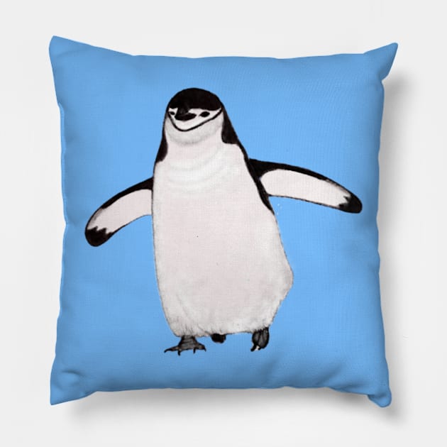 Chinstrap Penguin Pillow by ArtAndBliss