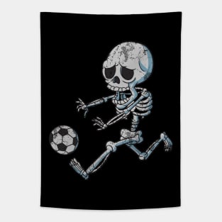 Soccer Player Skeleton Halloween Sports Tapestry