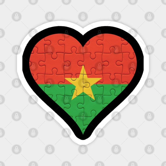 Burkinabe Jigsaw Puzzle Heart Design - Gift for Burkinabe With Burkina Faso Roots Magnet by Country Flags