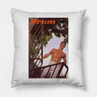 DRUM Magazine - Vintage Physique Muscle Male Model Magazine Cover Pillow