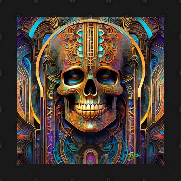 Cosmic Psychedelic Skull - Trippy Patterns 68 by Benito Del Ray