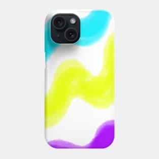 Yellow purple blue watercolor stripes art Phone Case