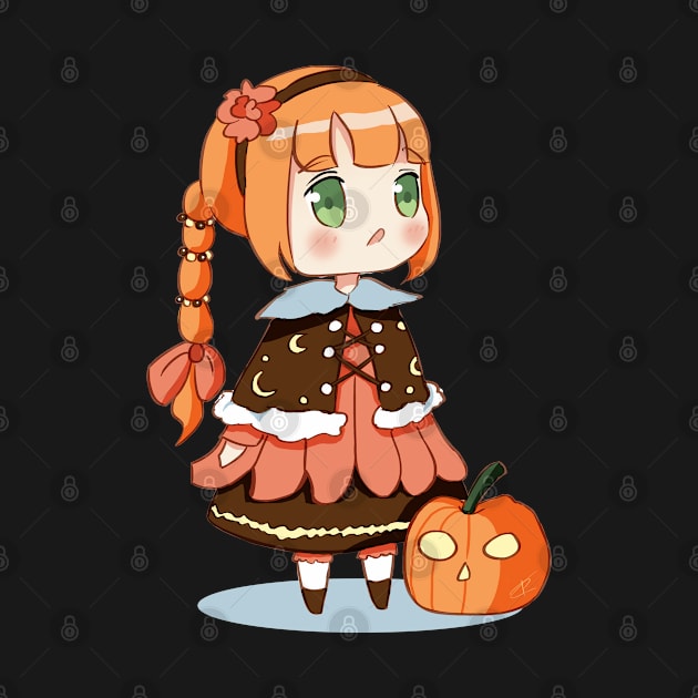 Mayu Chibi Halloween Pumpkin Girl by Nekoyukki