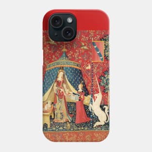 LADY AND UNICORN DESIRE ,Lion,Fantasy Flowers,Animals,Red Green Floral Phone Case