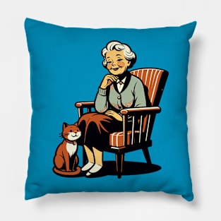 Grandma with cat Pillow