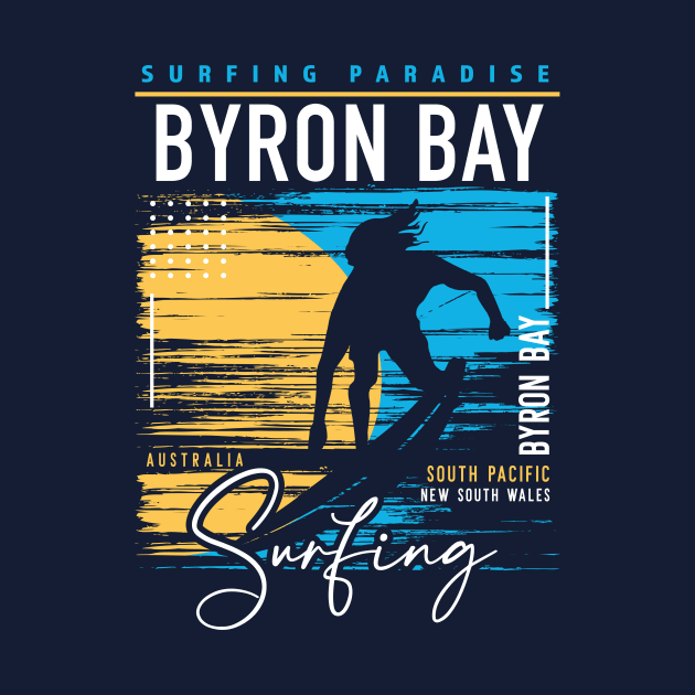 Vintage Byron Bay Surfing Graphic // Retro Surfing // Surfers Paradise // Surf Australia by SLAG_Creative