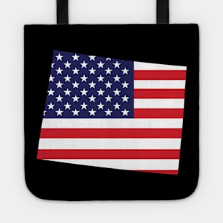 Wyoming State Shape Flag Background Tote