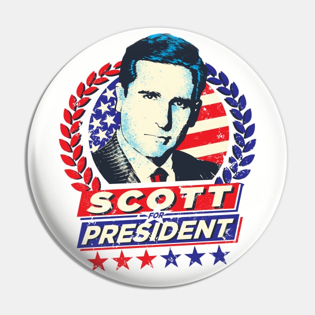 Michael Scott the Office for President Pin by Alema Art