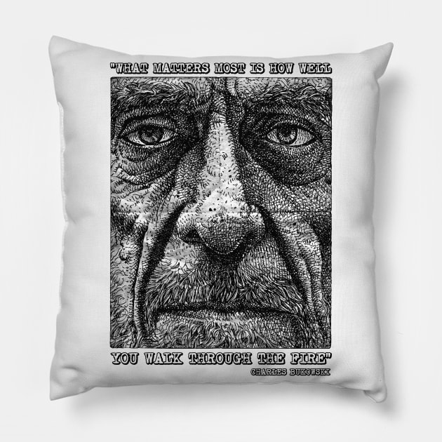 Bukowski Pillow by PeligroGraphics