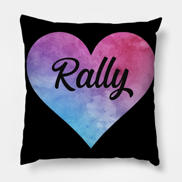 Rally girl watercolor heart sticker. Perfect present for mother dad friend him or her Pillow by SerenityByAlex