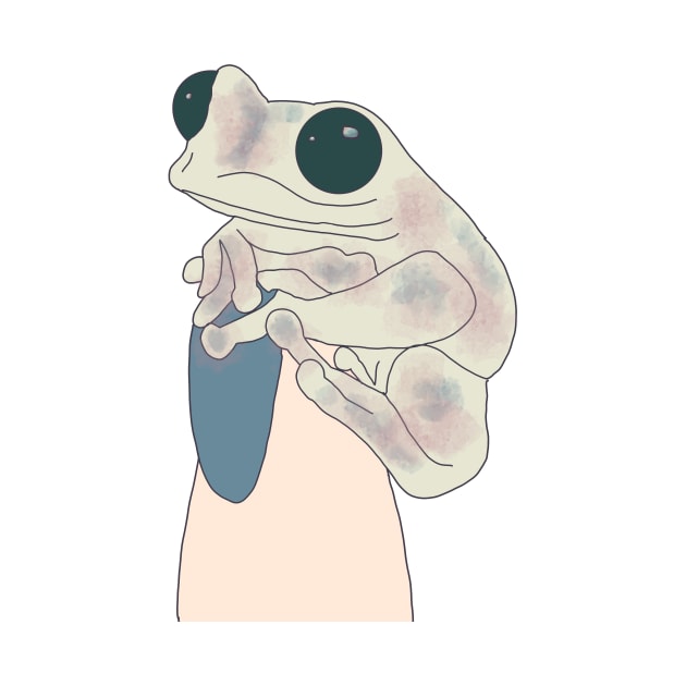 tree frog on a finger by breerawls