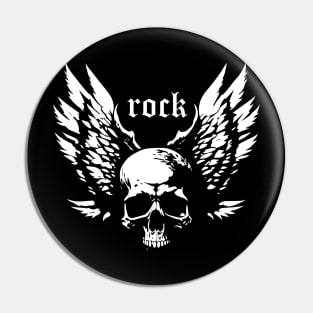 rock skull with wings Pin