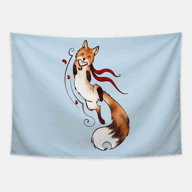 Jingle Fox Tapestry by faeforge