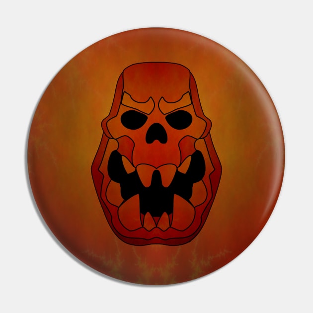 Burning Ork Skull Pin by SolarCross