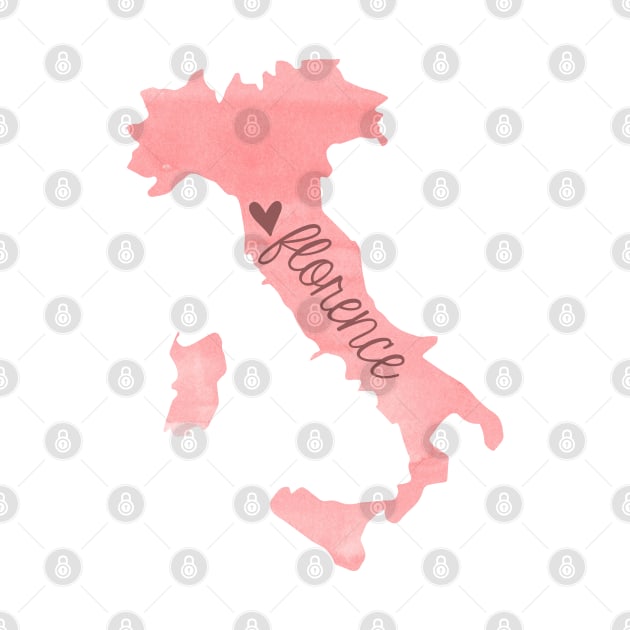 Pink Watercolor Florence Italy Sticker by aterkaderk