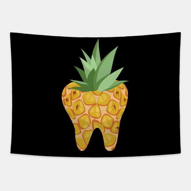 Tooth Pineapple Tropical Dentist Teeth Dentistry Dentist Tapestry