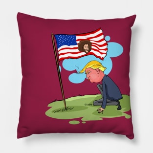 Trump Kaepernick US Flag Pillow